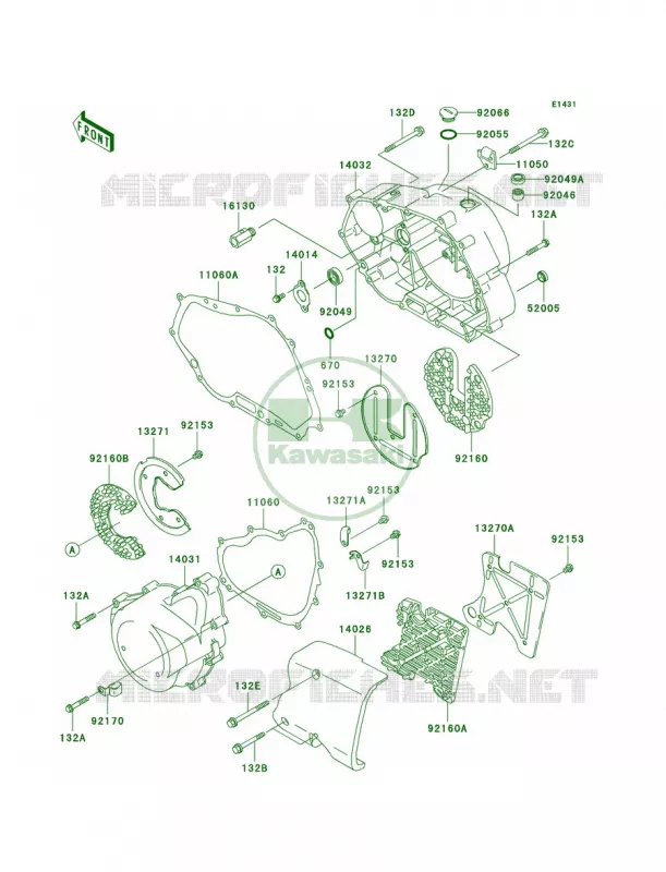 Engine Covers Kawasaki MOTOS 125 2004 Eliminator 125  BN125-A7