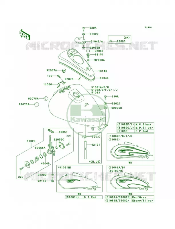 Fuel Tank Kawasaki MOTOS 125 2004 Eliminator 125  BN125-A7