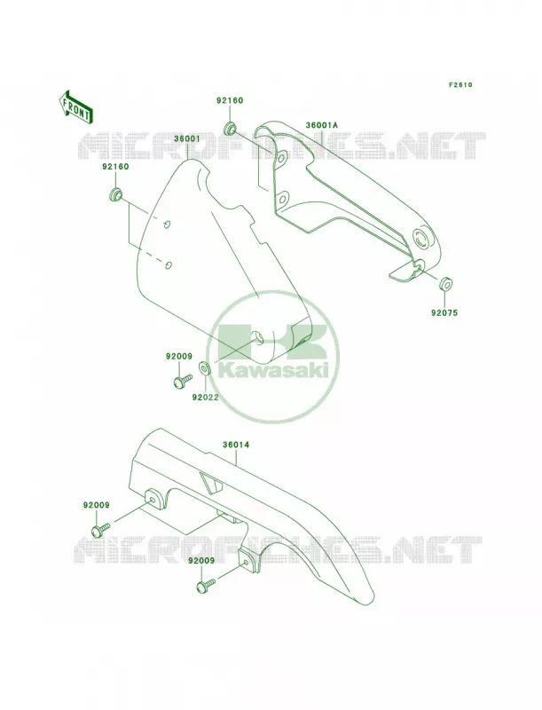 Side CoversChain Cover Kawasaki MOTOS 500 2004 Vulcan 500 LTD  EN500-C9