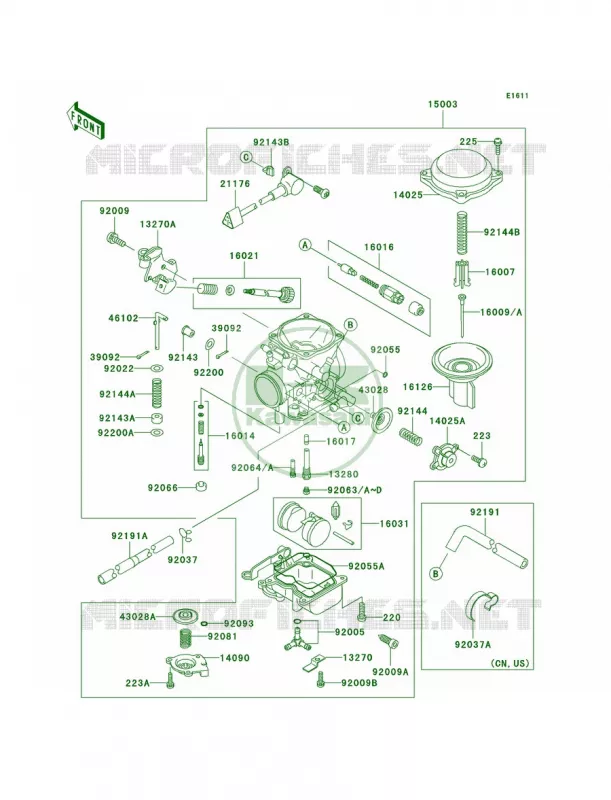 Carburetor Kawasaki MOTOS 1500 2004 Vulcan 1500 Classic  VN1500-E7