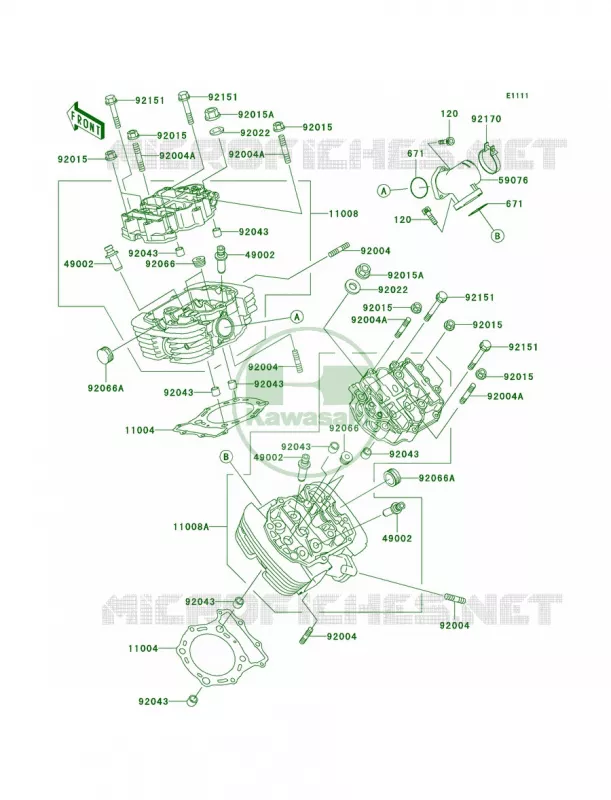 Cylinder Head Kawasaki MOTOS 1500 2004 Vulcan 1500 Classic  VN1500-E7