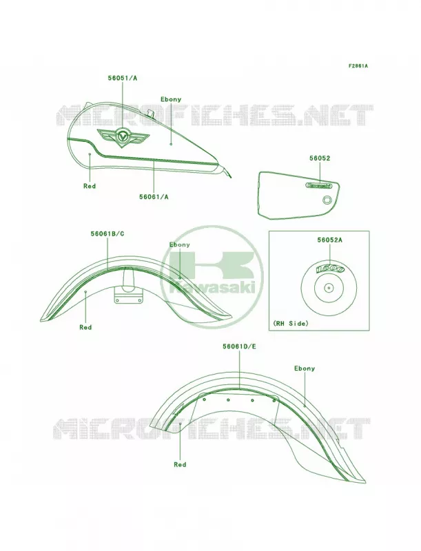 DecalsRedEbony Kawasaki MOTOS 1500 2004 Vulcan 1500 Classic  VN1500-E7