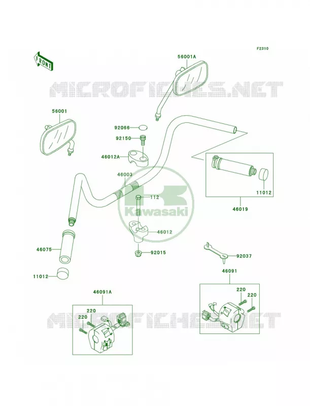 Handlebar Kawasaki MOTOS 1500 2004 Vulcan 1500 Classic  VN1500-E7