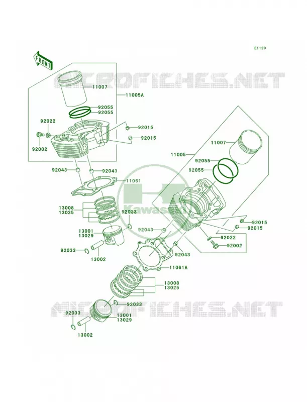 CylinderPistons Kawasaki MOTOS 1500 2004 Vulcan 1500 Drifter  VN1500-R4