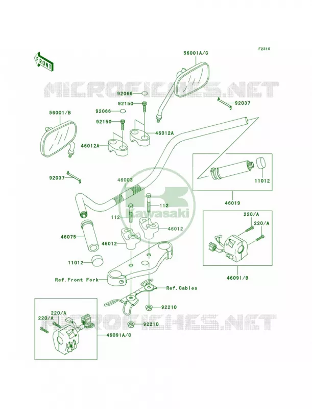 Handlebar Kawasaki MOTOS 1500 2004 Vulcan 1500 Drifter  VN1500-R4