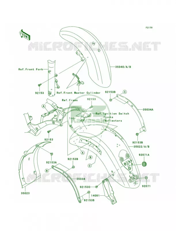 FendersA1 Kawasaki MOTOS 2000 2004 Vulcan 2000  VN2000-A1