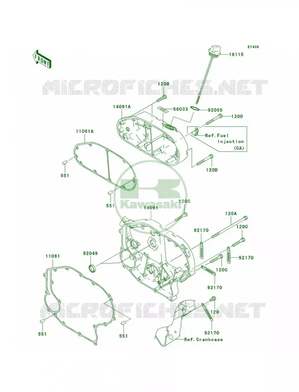 Right Engine Covers Kawasaki MOTOS 2000 2004 Vulcan 2000  VN2000-A1