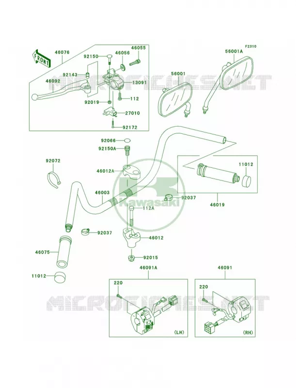 Handlebar Kawasaki MOTOS 800 2004 Vulcan 800  VN800-A10