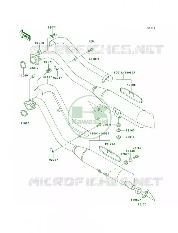 Mufflers Kawasaki MOTOS 800 2004 Vulcan 800  VN800-A10