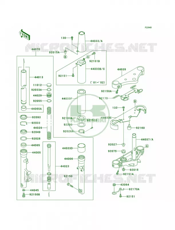 Front Fork Kawasaki MOTOS 800 2004 Vulcan 800 Classic  VN800-B9
