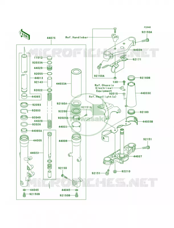 Front Fork Kawasaki MOTOS 800 2004 Vulcan 800 Drifter  VN800-E4