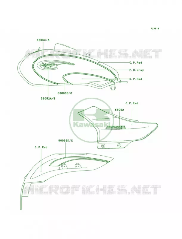 DecalsRedGrayA5A6 Kawasaki MOTOS 125 2003 Eliminator 125  BN125-A6