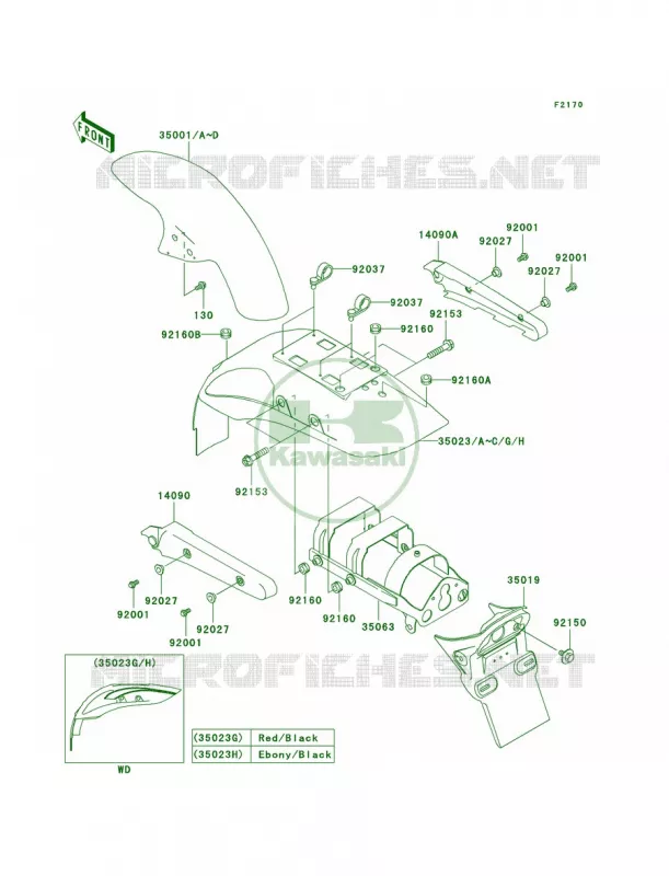 Fenders Kawasaki MOTOS 125 2003 Eliminator 125  BN125-A6