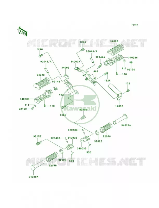 Footrests Kawasaki MOTOS 125 2003 Eliminator 125  BN125-A6