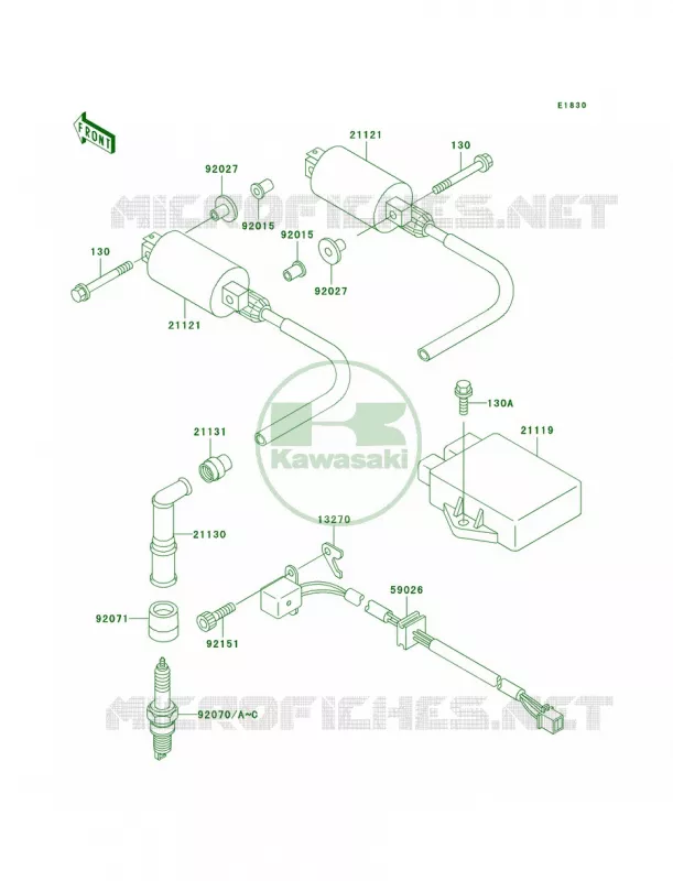 Ignition System Kawasaki MOTOS 500 2003 Vulcan 500 LTD  EN500-C8