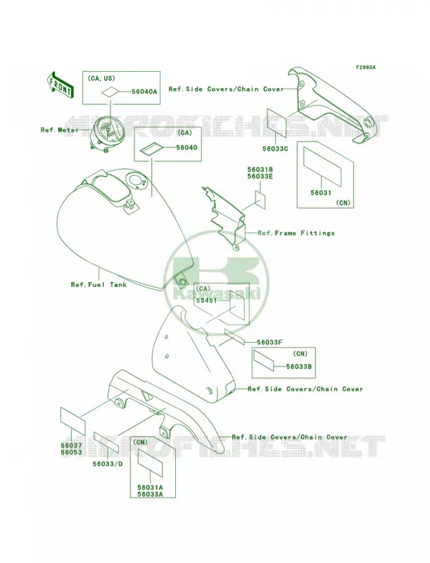 LabelsEN500-C8C9 Kawasaki MOTOS 500 2003 Vulcan 500 LTD  EN500-C8