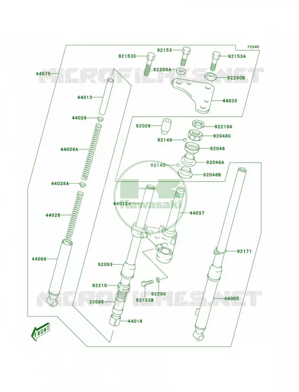 Front Fork Kawasaki MOTOS 50 2005 KDX50  KDX50-A3