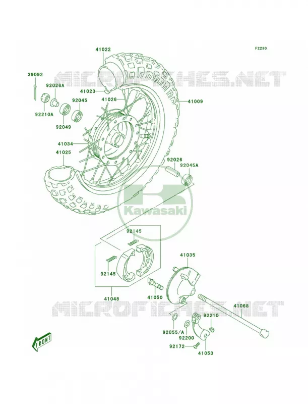 Front Hub Kawasaki MOTOS 50 2005 KDX50  KDX50-A3