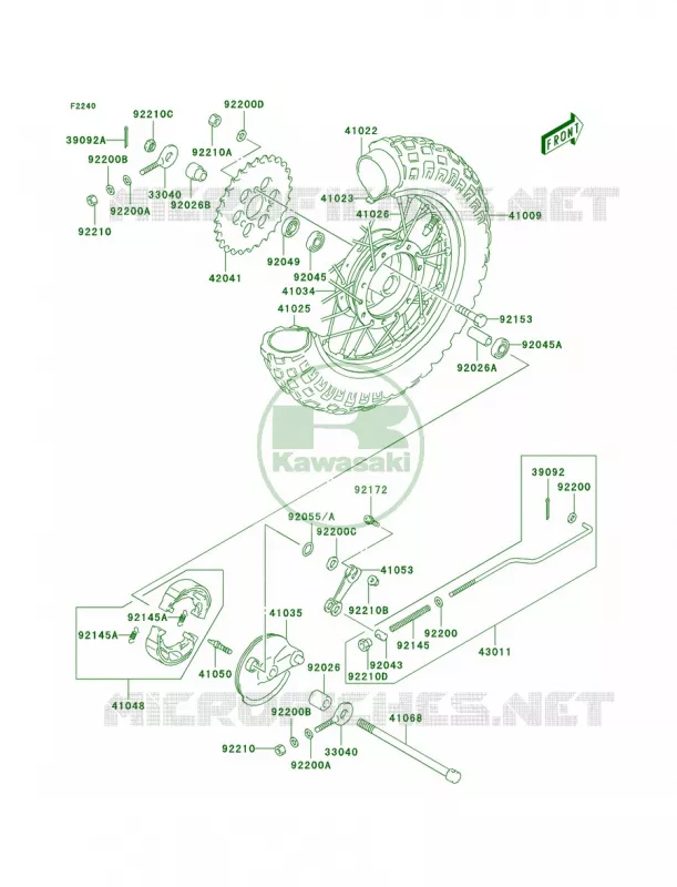 Rear Hub Kawasaki MOTOS 50 2005 KDX50  KDX50-A3