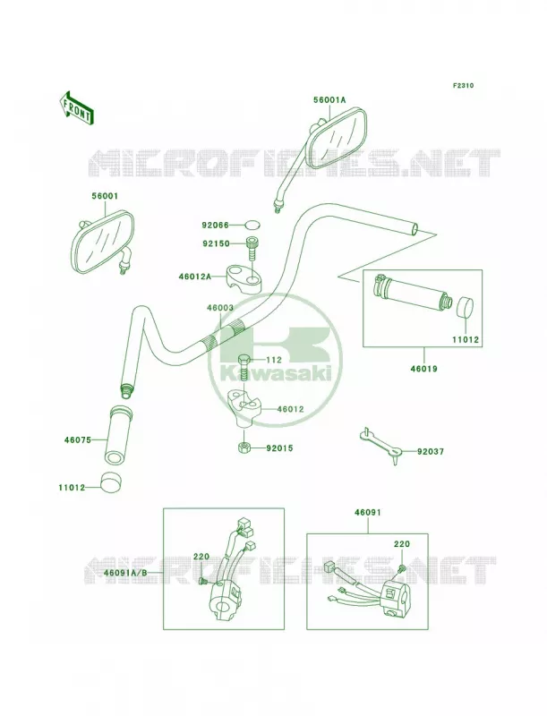 Handlebar Kawasaki MOTOS 1500 2003 Vulcan 1500 Classic  VN1500-E6