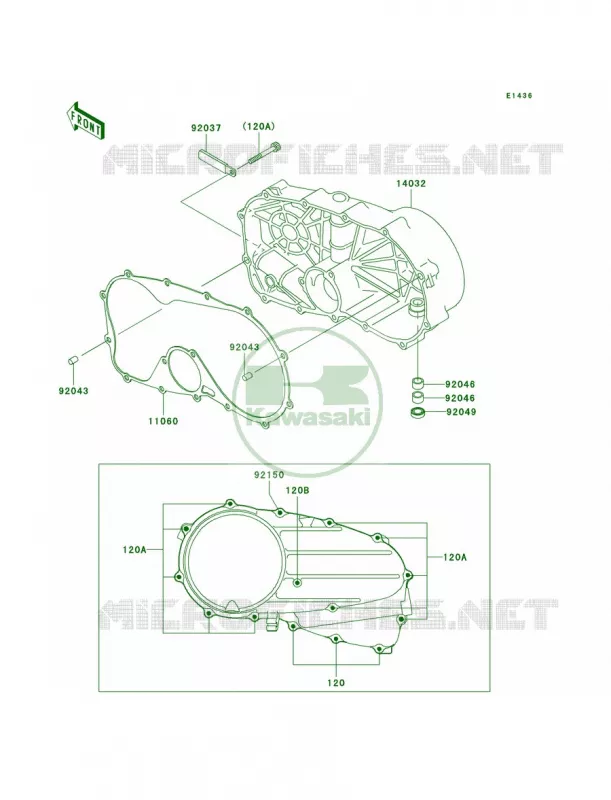 Right Engine Covers Kawasaki MOTOS 800 2003 Vulcan 800  VN800-A9