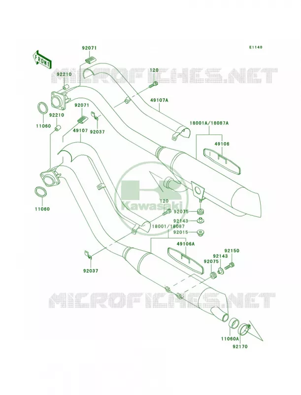 Mufflers Kawasaki MOTOS 800 2003 Vulcan 800 Classic  VN800-B8