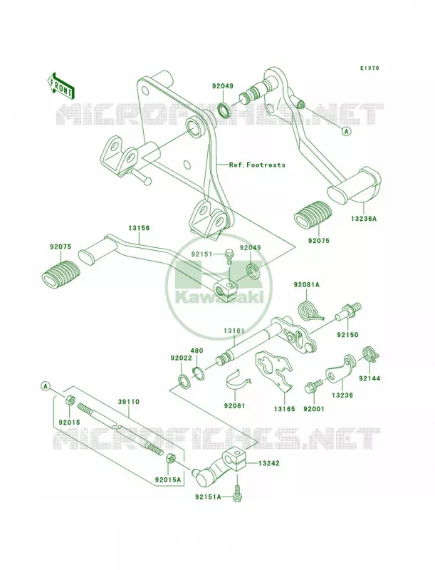 Gear Change Mechanism Kawasaki MOTOS 800 2003 Vulcan 800 Drifter  VN800-E3