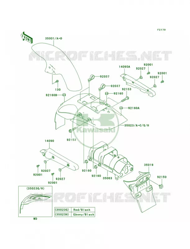 Fenders Kawasaki MOTOS 125 2002 Eliminator 125  BN125-A5