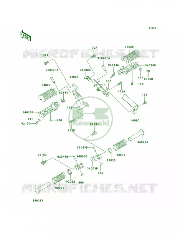 Footrests Kawasaki MOTOS 125 2002 Eliminator 125  BN125-A5