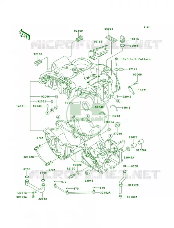 Crankcase Kawasaki MOTOS 650 2002 W650  EJ650-A4