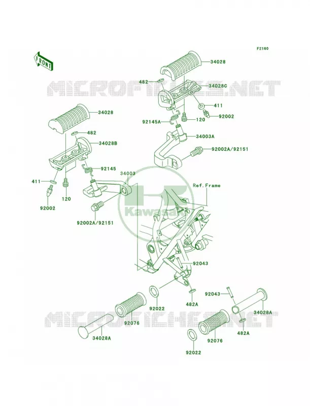 Footrests Kawasaki MOTOS 650 2002 W650  EJ650-A4