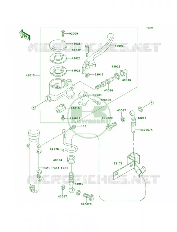 Front Master Cylinder Kawasaki MOTOS 650 2002 W650  EJ650-A4