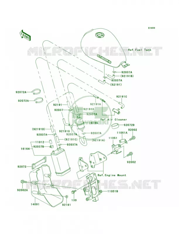 Fuel Evaporative System Kawasaki MOTOS 650 2002 W650  EJ650-A4