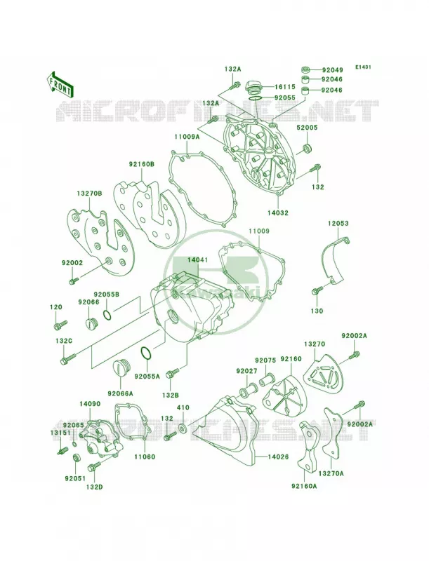 Engine Covers Kawasaki MOTOS 500 2002 Vulcan 500 LTD  EN500-C7