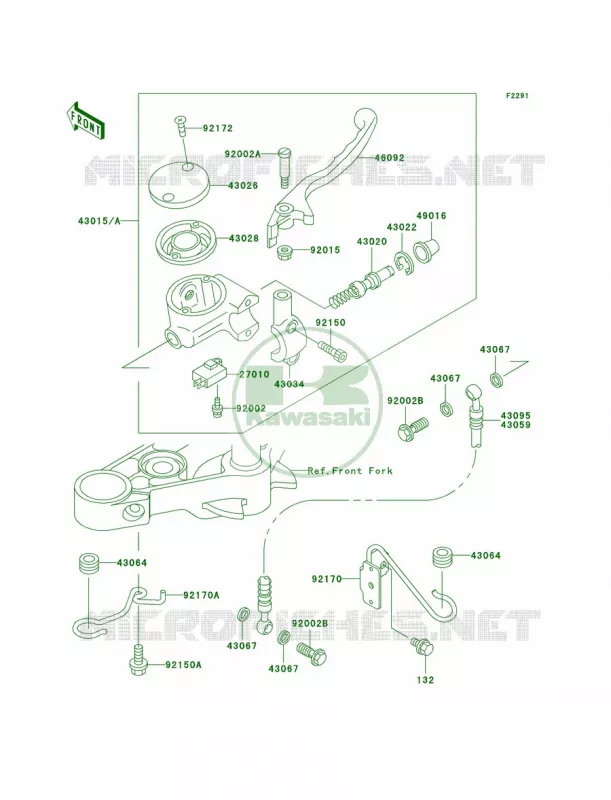 Front Master Cylinder Kawasaki MOTOS 500 2002 Vulcan 500 LTD  EN500-C7