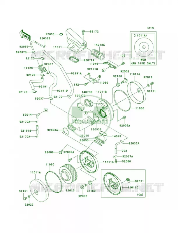 Air Cleaner Kawasaki MOTOS 1500 2002 Vulcan 1500 Classic  VN1500-E5