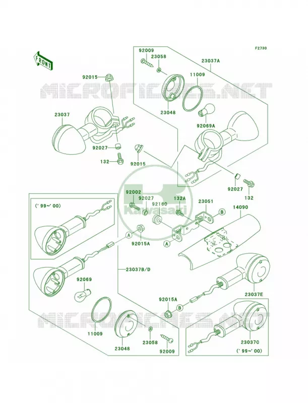Turn Signals Kawasaki MOTOS 1500 2002 Vulcan 1500 Classic  VN1500-E5