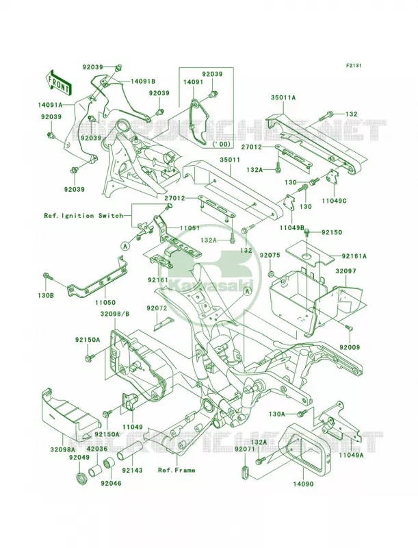 Frame Fittings Kawasaki MOTOS 1500 2002 Vulcan 1500 Classic Fi  VN1500-N3