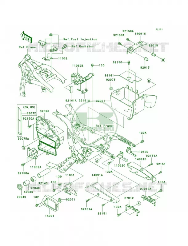 Frame Fittings Kawasaki MOTOS 1500 2002 Vulcan 1500 Mean Streak  VN1500-P1