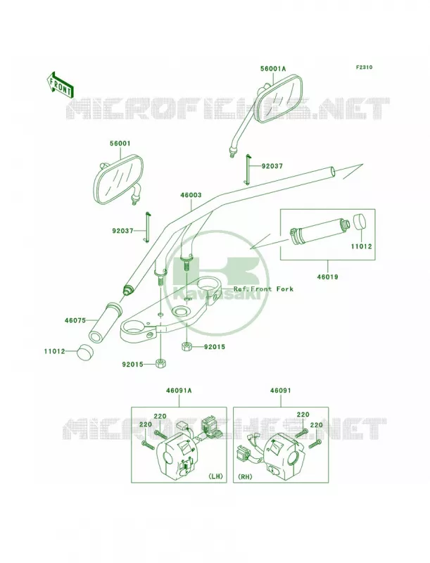 Handlebar Kawasaki MOTOS 1500 2002 Vulcan 1500 Mean Streak  VN1500-P1