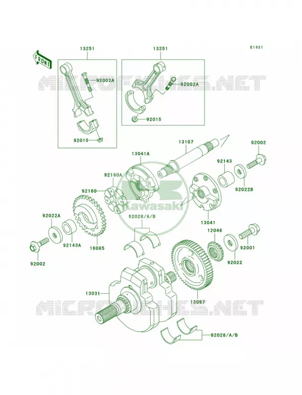 Crankshaft Kawasaki MOTOS 1500 2002 Vulcan 1500 Drifter  VN1500-R2