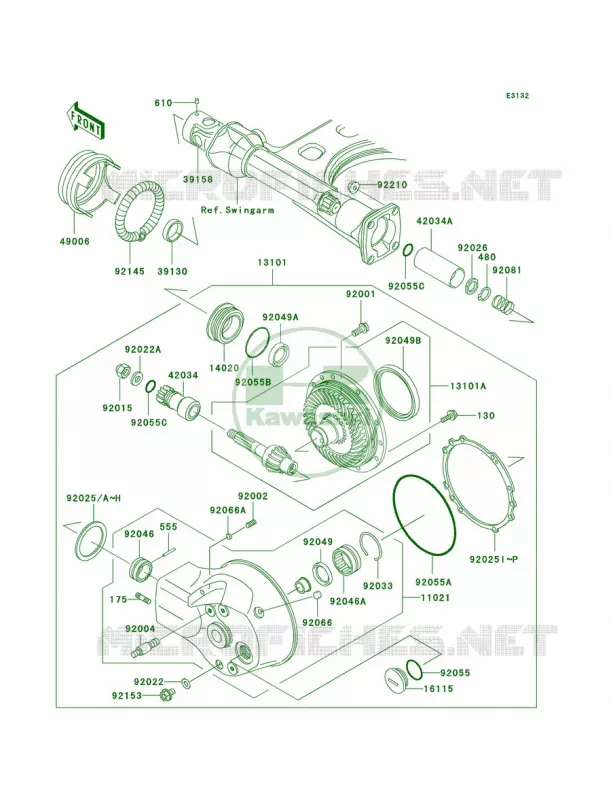 Drive ShaftFinal Gear Kawasaki MOTOS 1500 2002 Vulcan 1500 Drifter  VN1500-R2