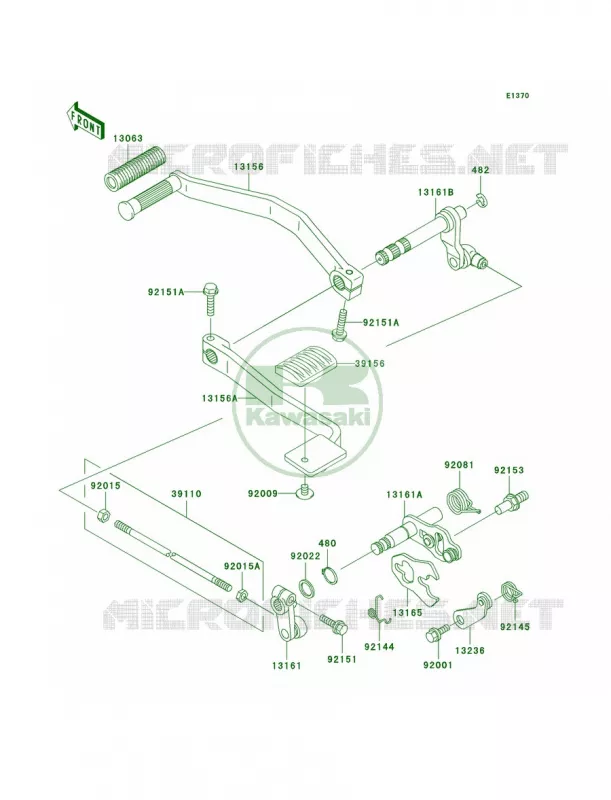 Gear Change MechanismR1-R3 Kawasaki MOTOS 1500 2002 Vulcan 1500 Drifter  VN1500-R2
