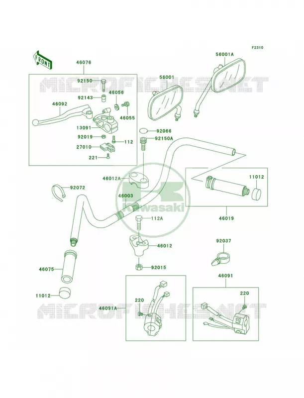 Handlebar Kawasaki MOTOS 800 2002 Vulcan 800  VN800-A8