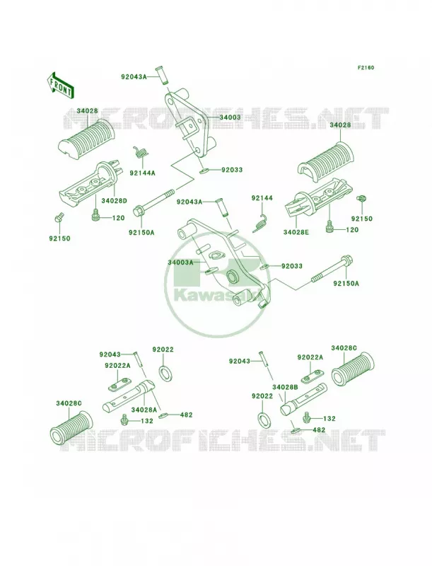 Footrests Kawasaki MOTOS 800 2002 Vulcan 800 Classic  VN800-B7
