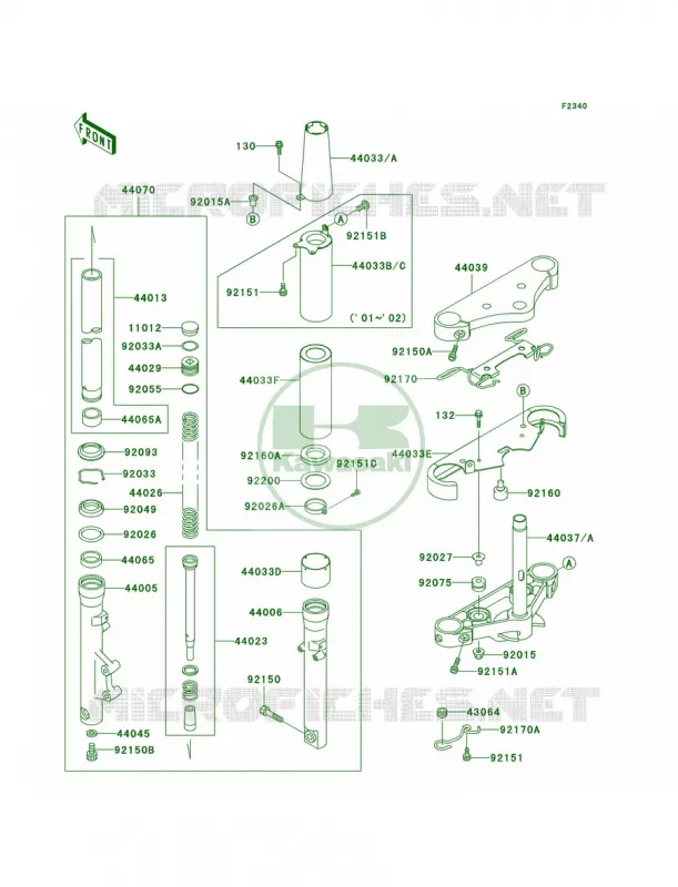 Front Fork Kawasaki MOTOS 800 2002 Vulcan 800 Classic  VN800-B7