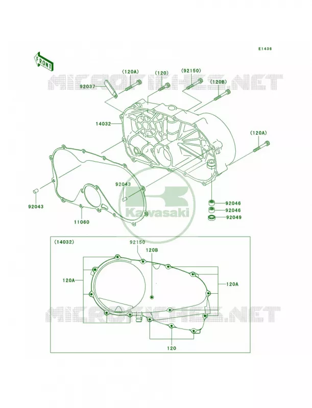 Right Engine Covers Kawasaki MOTOS 800 2002 Vulcan 800 Classic  VN800-B7