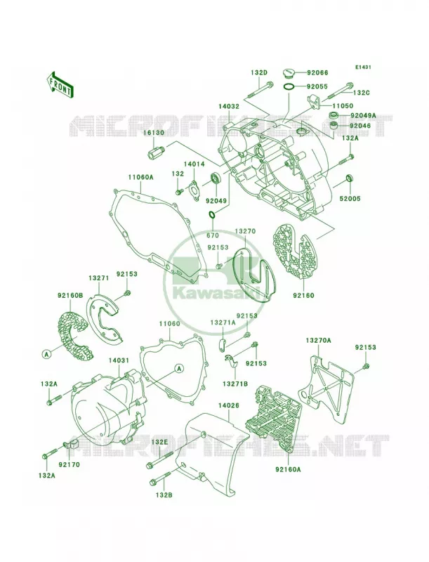 Engine Covers Kawasaki MOTOS 125 2001 Eliminator 125  BN125-A4