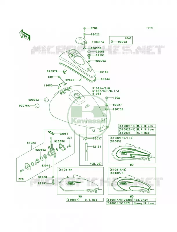 Fuel Tank Kawasaki MOTOS 125 2001 Eliminator 125  BN125-A4