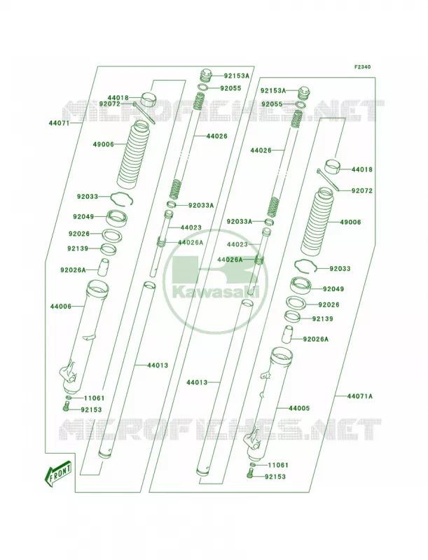 Front Fork Kawasaki MOTOS 125 2005 KLX125  KLX125-A3